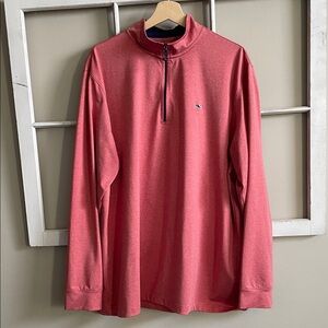 Vineyard Vines Red Heather Quarter-Zip Performance Pullover